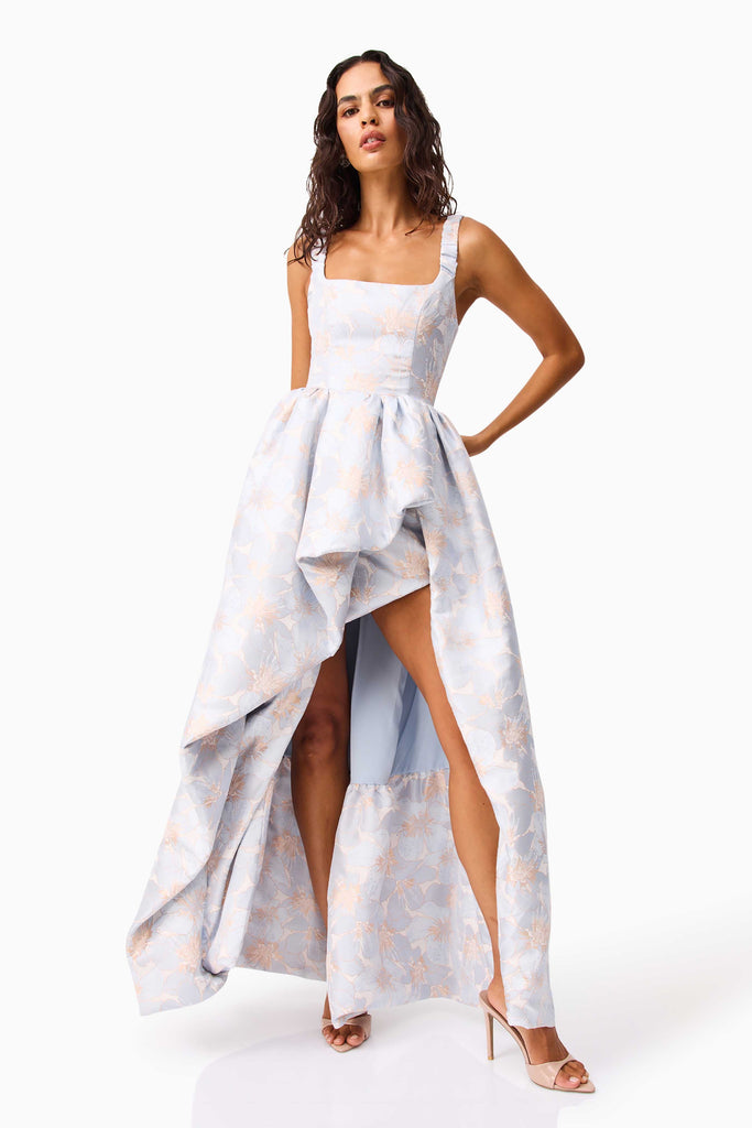 Fiorella Jacquard Gown in Blue