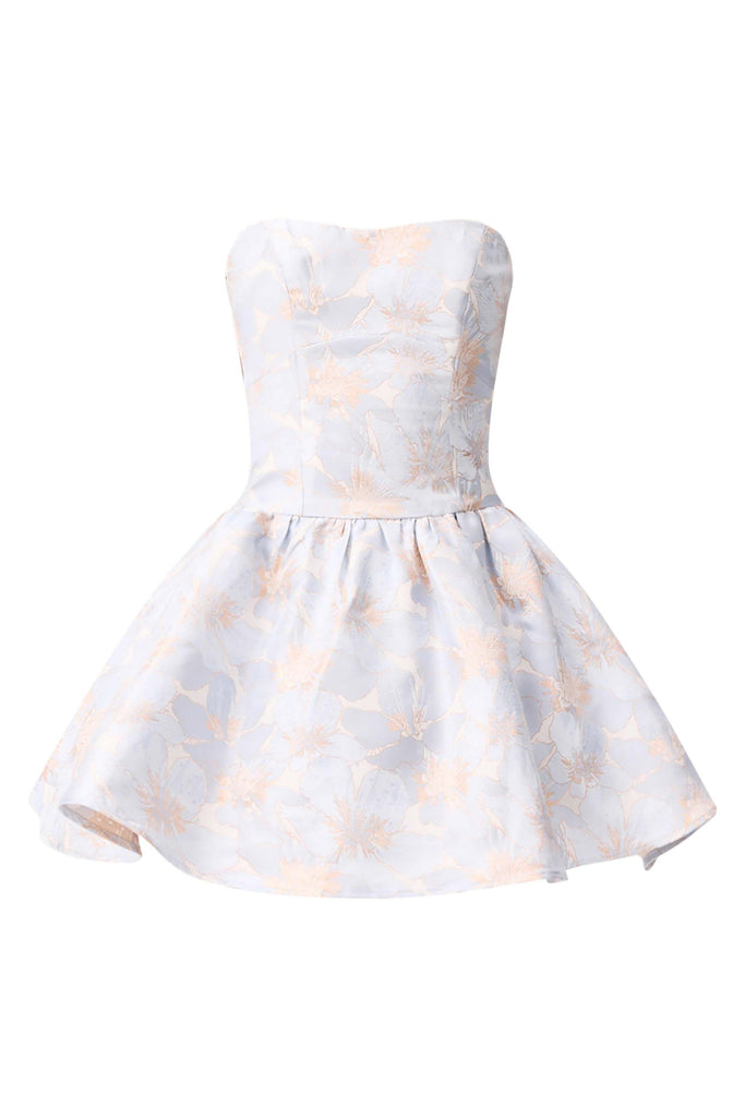 Fiorella Jacquard A-Line Mini Dress in Blue