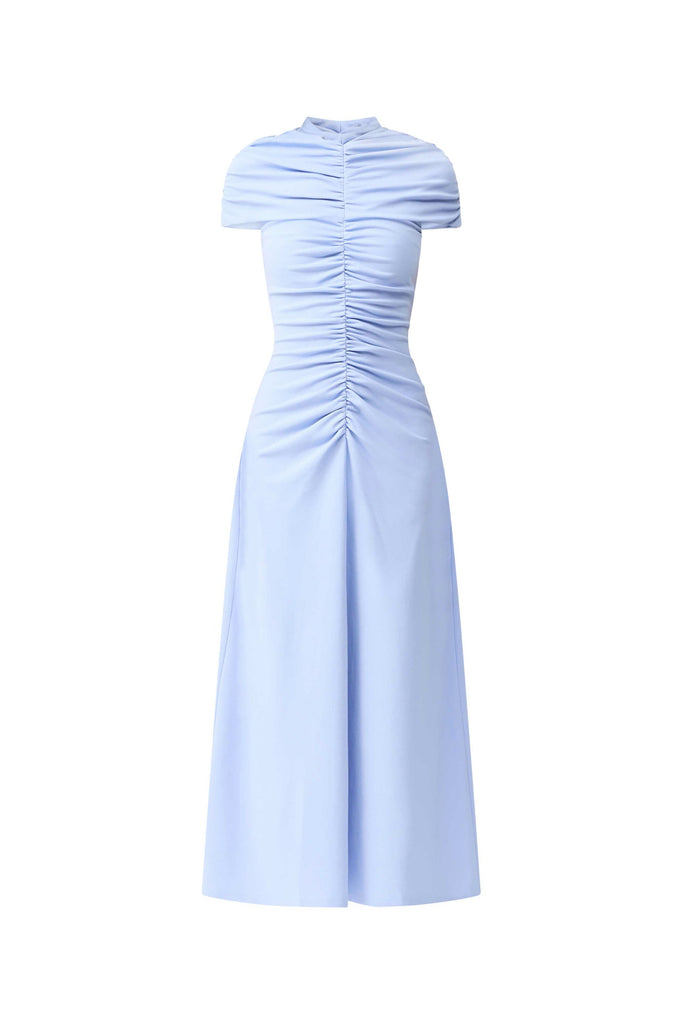 Valencia High Neck Maxi Dress in Blue