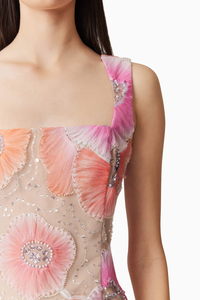 Brittany Floral Mini Dress in Pink