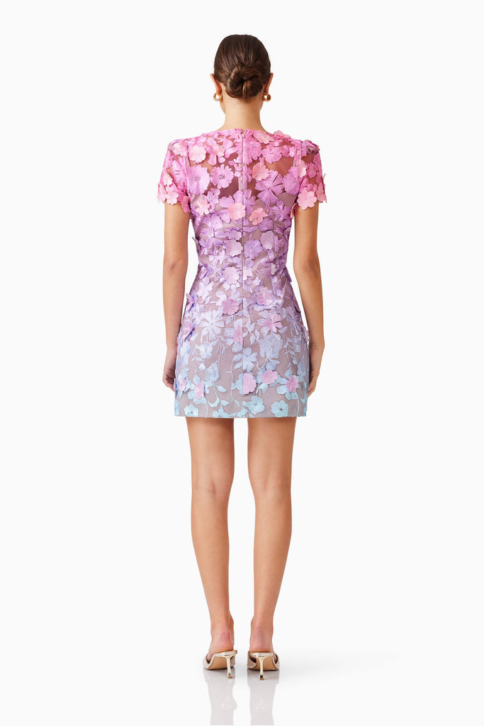 Elle Mini Dress in Pink & Blue Ombre