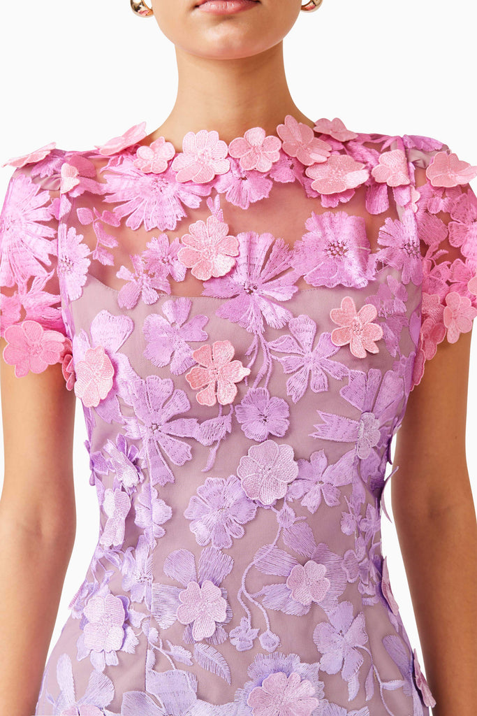 Elle Mini Dress in Pink & Blue Ombre