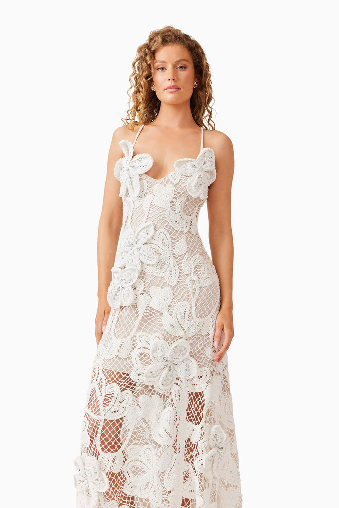 Kyra Crochet Gown in White