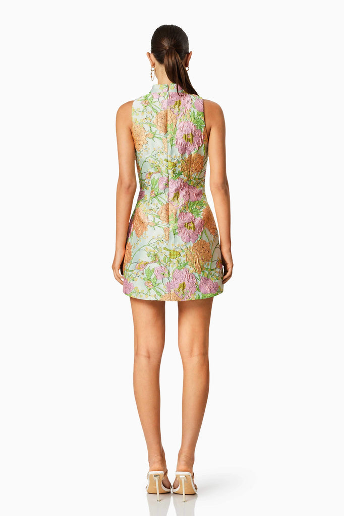 Sunbeam Mini Dress In Green Floral