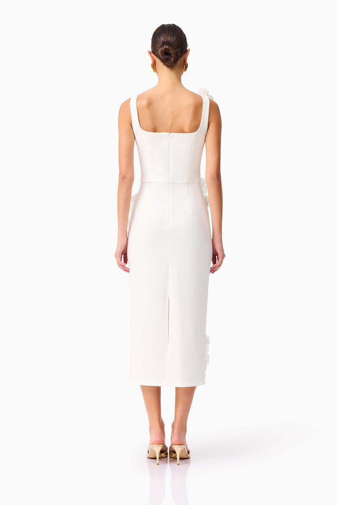 Chantelle 3D Midi Dress in White