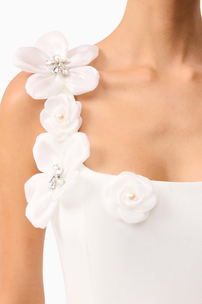 Chantelle 3D Midi Dress in White