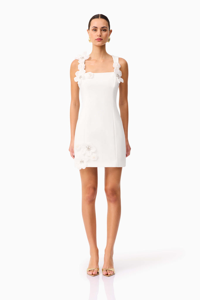 Chantelle Floral Mini Dress in White