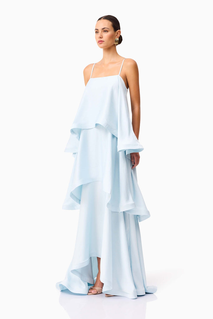 Tilly Tiered Maxi Dress in Blue