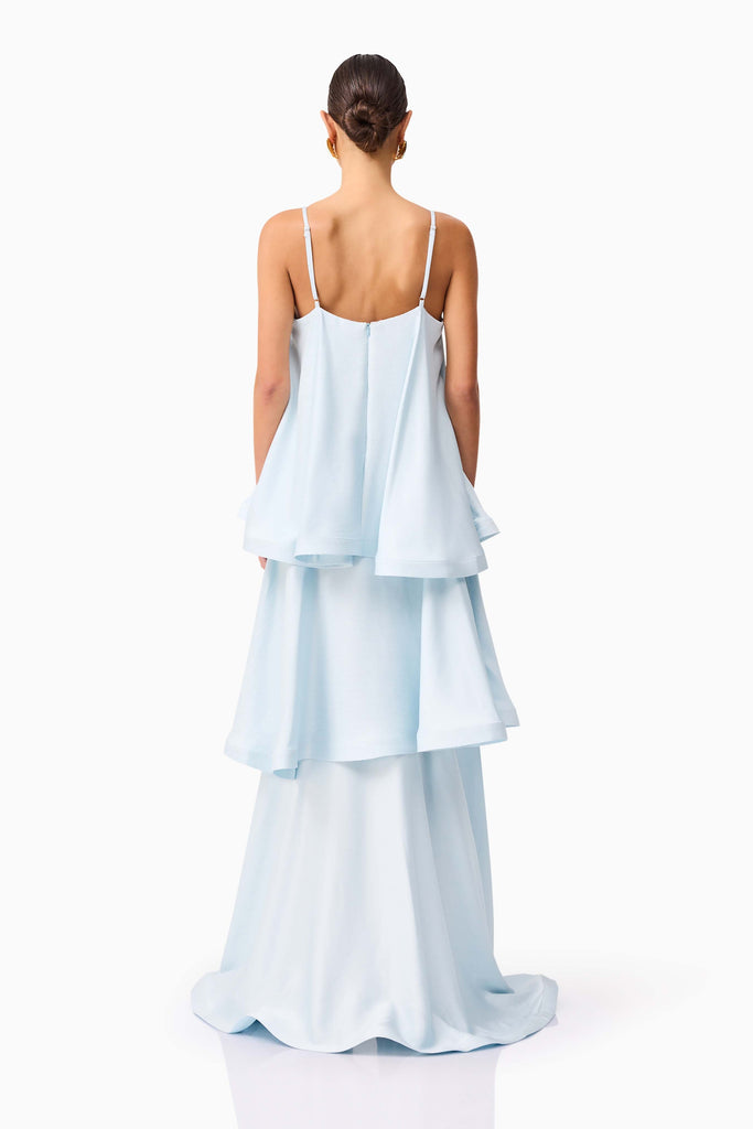 Tilly Tiered Maxi Dress in Blue