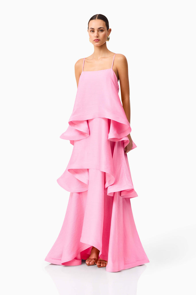 Tilly Tiered Maxi Dress in Pink