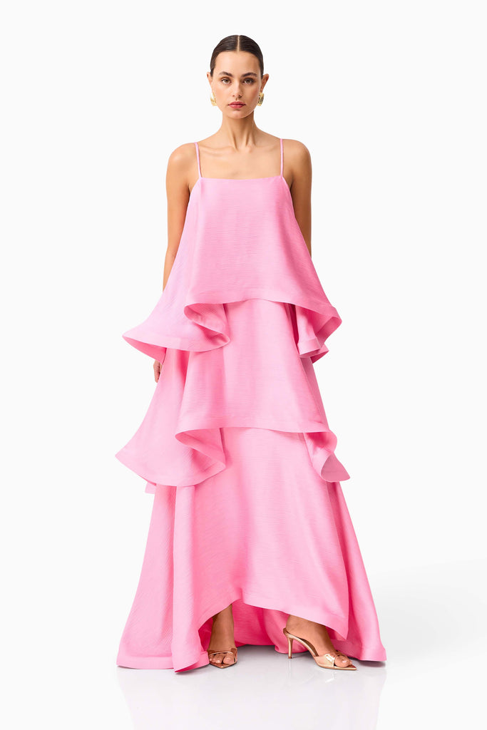 Tilly Tiered Maxi Dress in Pink