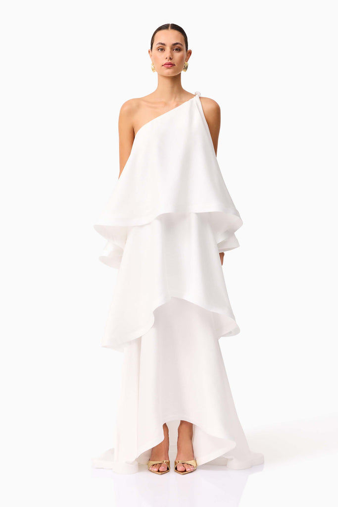 Tilly One Shoulder Maxi Dress in White