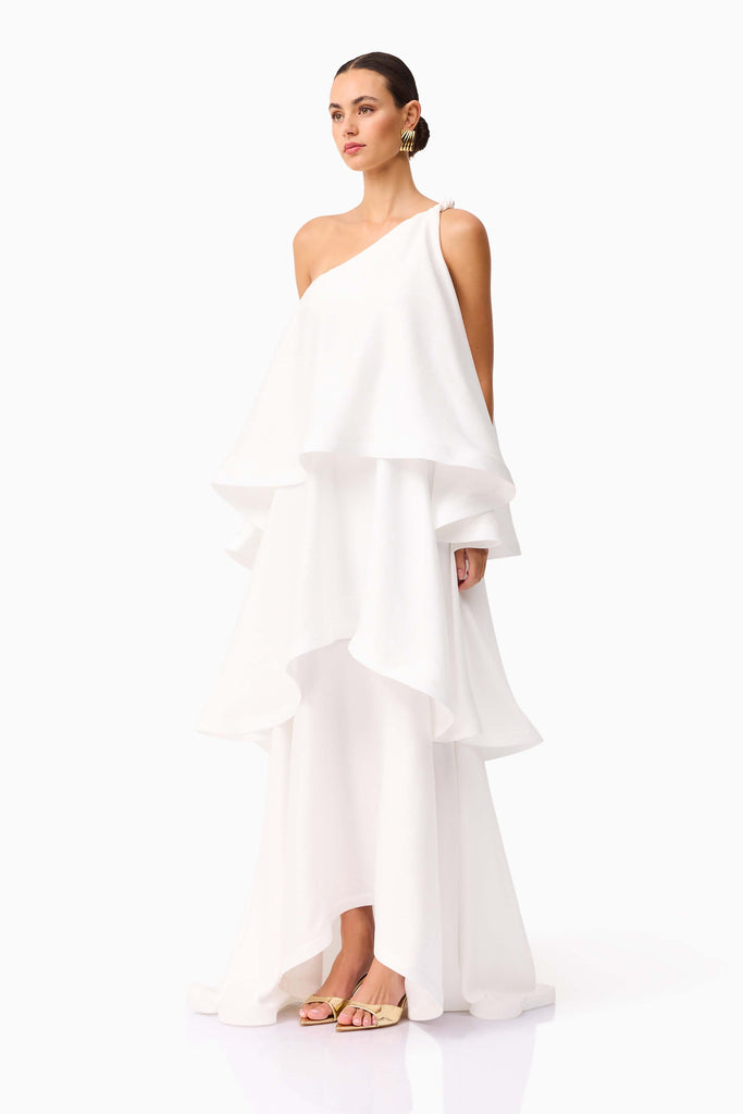 Tilly One Shoulder Maxi Dress in White