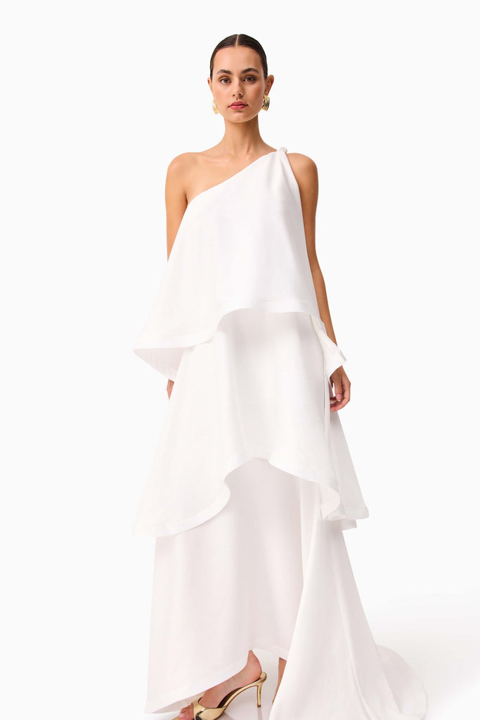 Tilly One Shoulder Maxi Dress in White