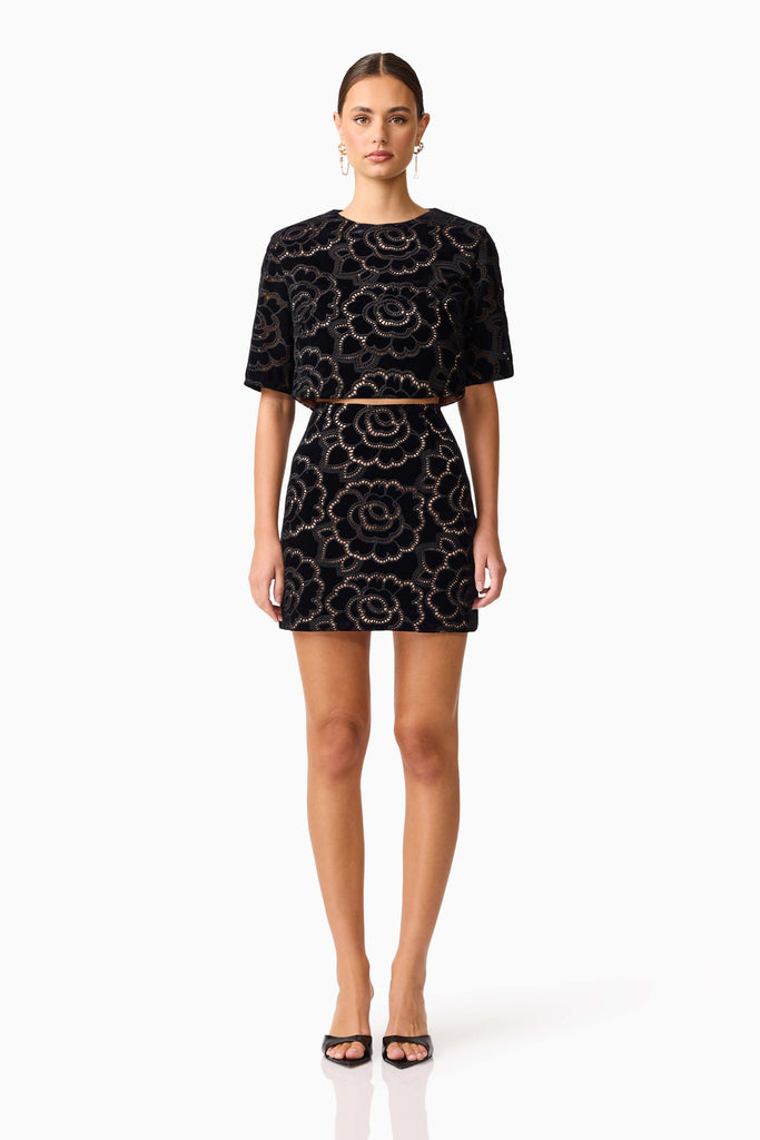 Eris Short Sleeve Set in Black