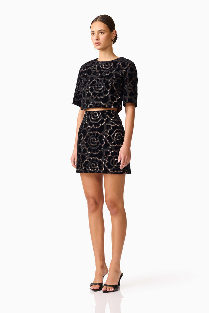 Eris Short Sleeve Set in Black