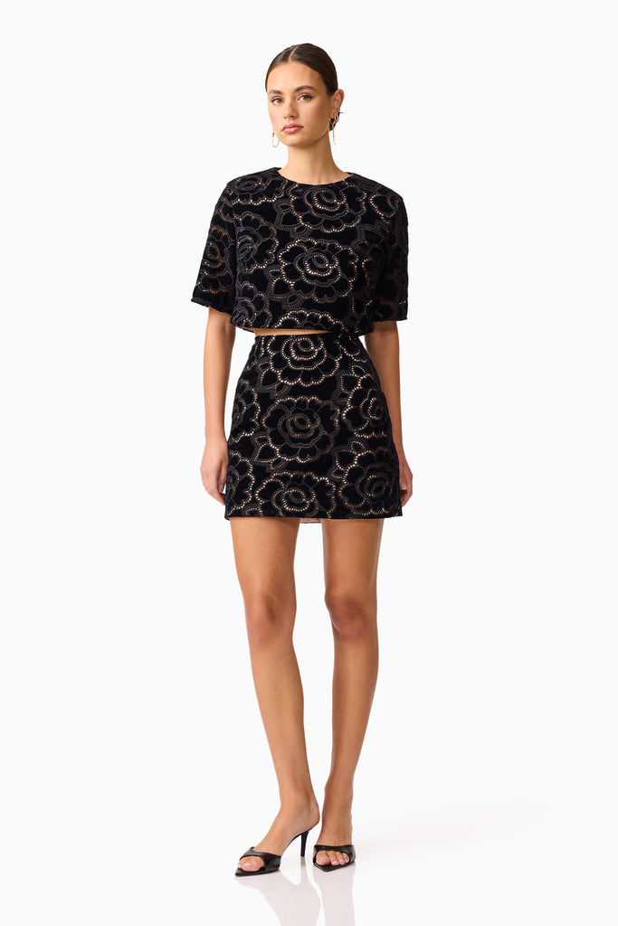 Eris Short Sleeve Set in Black