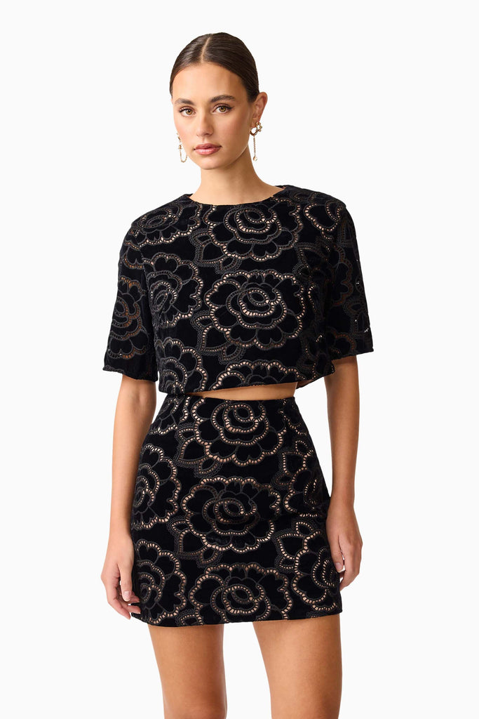 Eris Short Sleeve Set in Black