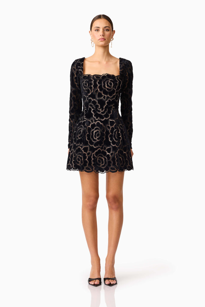 Eris Long Sleeve Mini Dress in Black