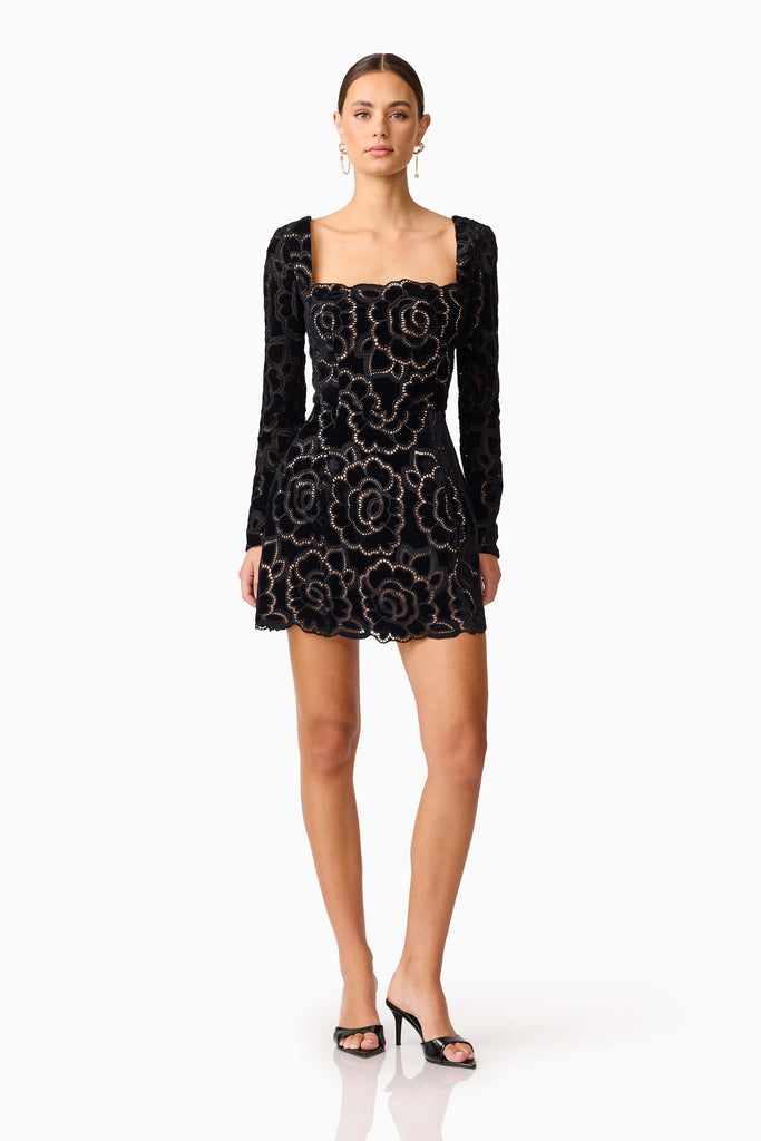 Eris Long Sleeve Mini Dress in Black