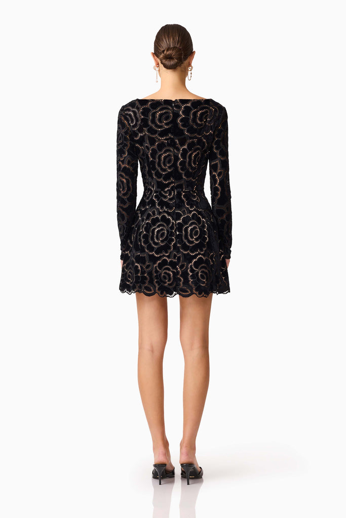 Eris Long Sleeve Mini Dress in Black