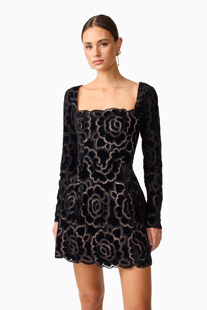 Eris Long Sleeve Mini Dress in Black