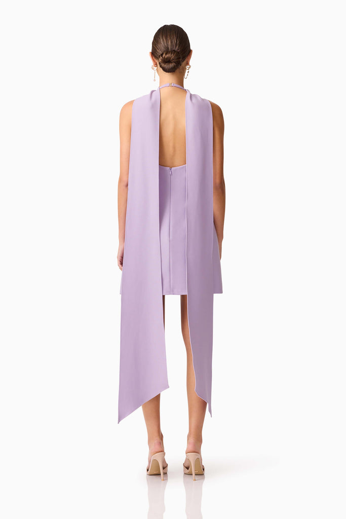 Mira Halter Mini Dress in Purple