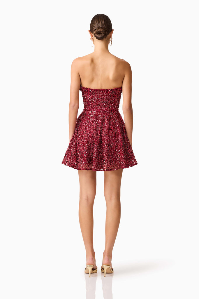 Carmen A-Line Mini Dress in Red