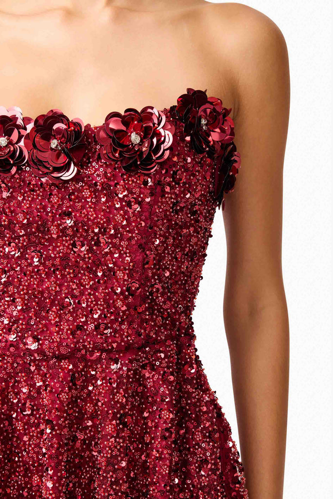 Carmen A-Line Mini Dress in Red