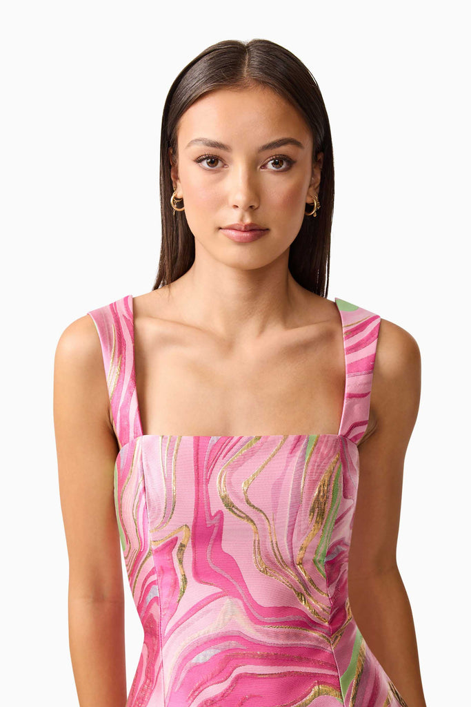 Mirella Fitted Mini Dress in Pink