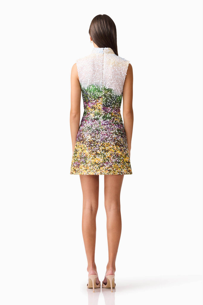 Arden Shift Mini Dress in Multi Ombre