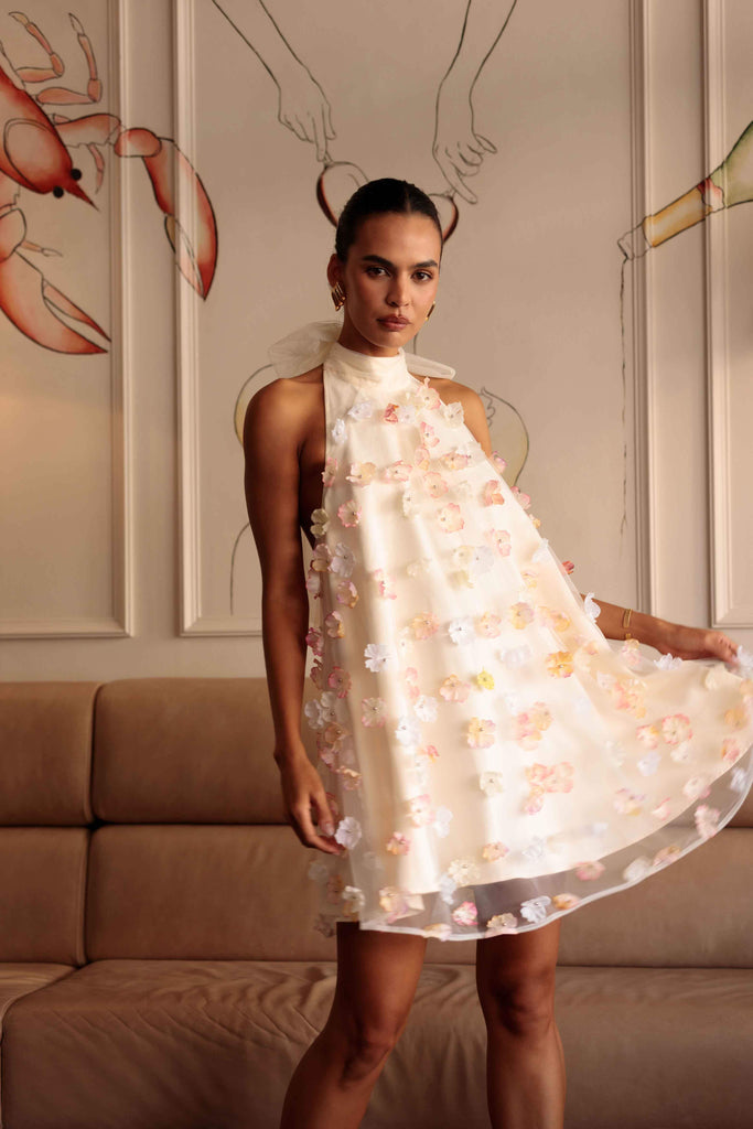 Livia Trapeze Mini Dress in Yellow