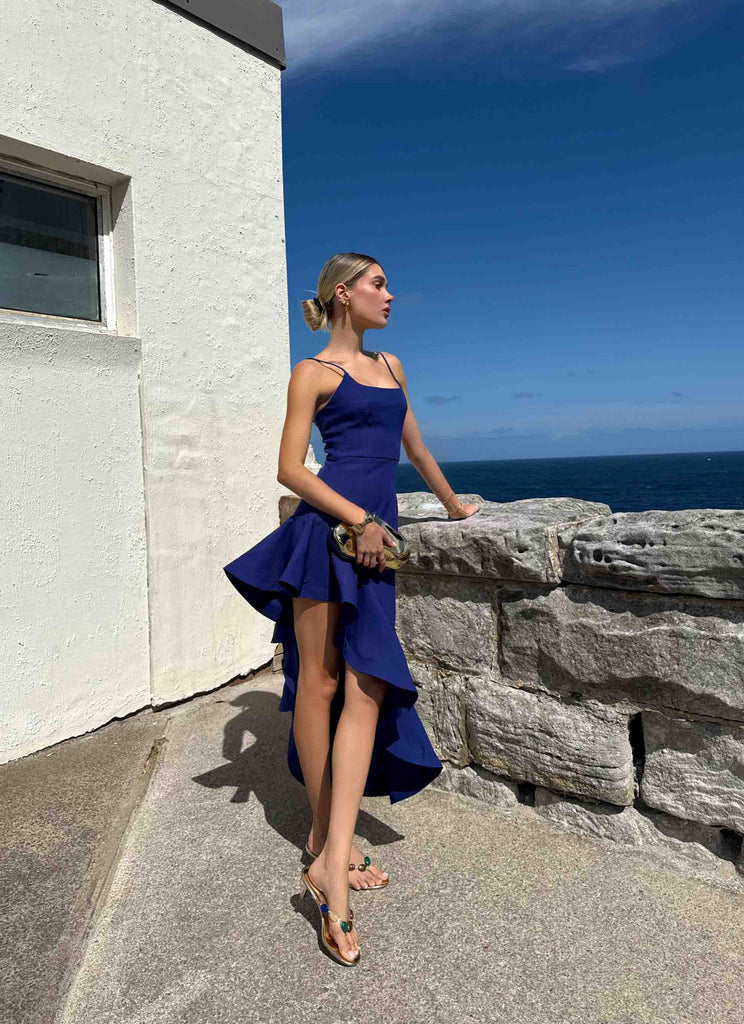 Beatrix Asymmetrical Gown in Blue