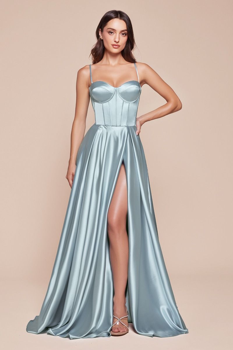 A-LINE SATIN BUSTIER DRESS A-LINE SATIN BUSTIER DRESS