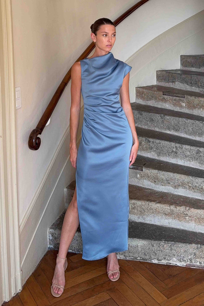 Coralie Maxi Gown in Blue