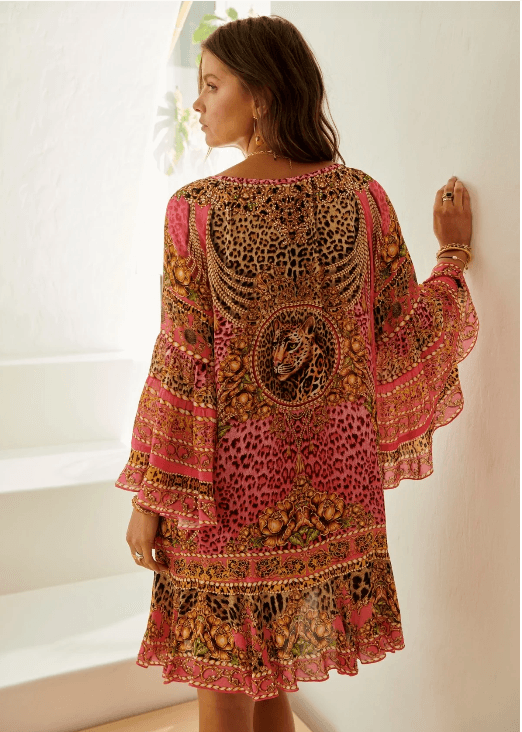 Pink Leopard Frill Dress - Belle Le Chic