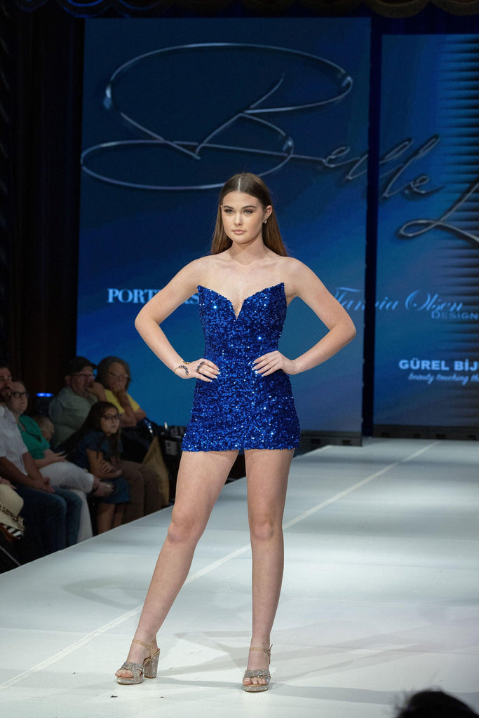 Cobalt Strapless Mini - Belle Le Chic