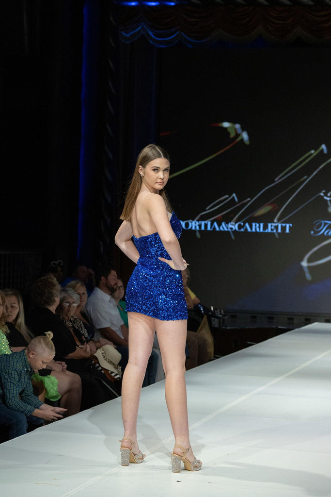 Cobalt Strapless Mini - Belle Le Chic