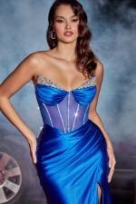 Strapless Corset Satin Gown - Belle Le Chic