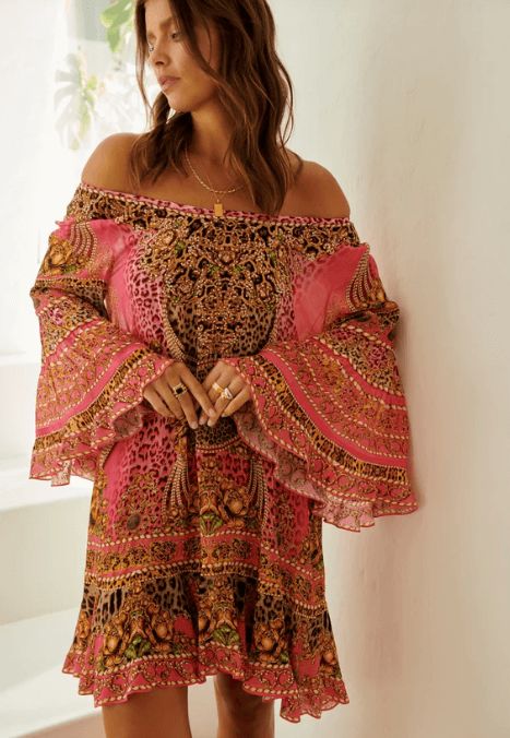Pink Leopard Frill Dress - Belle Le Chic